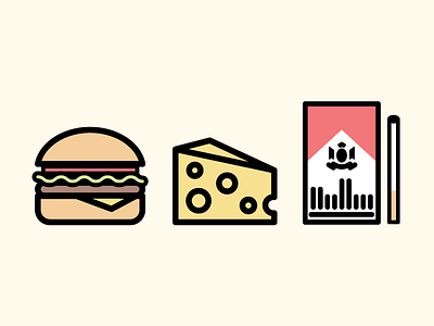 American Icons american burger cheese cigarettes cookbook hamburger icon icp illustration juggalo marlboro swiss