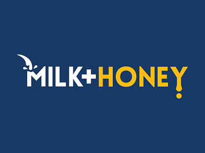 Milk + Honey Combo Mark bold type brand combination mark honey identity logo milk sans seriff typography