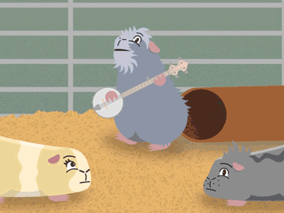 Snake Hill animation banjo bowtie car cartoon guinea pig illustration kids song motion graphic overheat snake steam