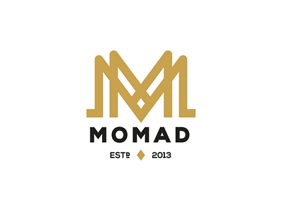 MOMAD brand geometric identity letter mark logo m monogram nexa bold seal