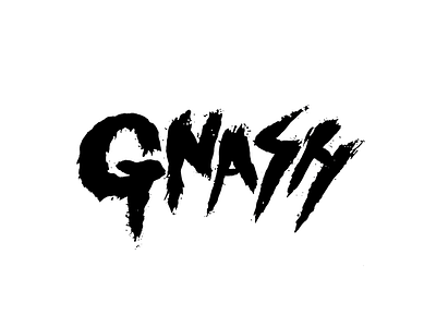 GNASH black metal brush death metal dry brush gnarly grindcore grunge hand type logo metal rough word mark