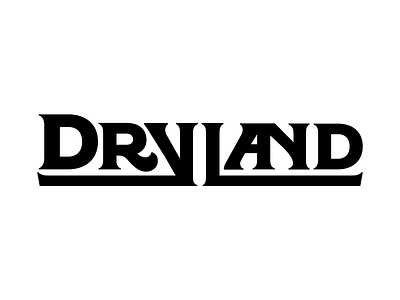 Dryland logo 1970s album art band logo heavy metal identity logo lost type regina black serif stoner rock typography