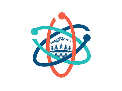Bellingham March For Science atom illustration logo march monoline mountain pnw protest science trees washington water