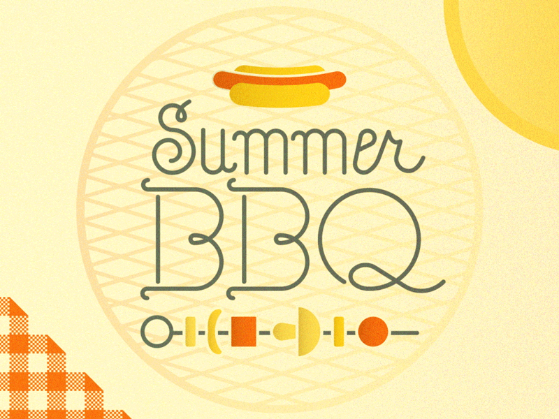 Summer is Coming animation grill hand type hot dog kabob ketchup mograph motion graphics mustard tapered stroke typography