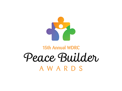 Peace Builder Awards brand conflict resolution logo modern non profit peace puzzle piece rebrand script