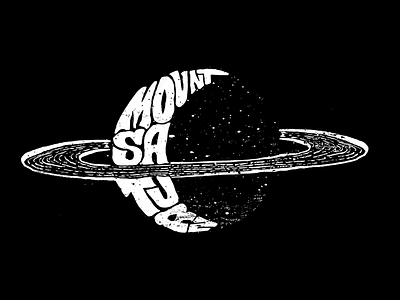 Mount Saturn doom grunge texture hand type heavy metal illustration logo planet psychedelic saturn solar system stoner rock typography