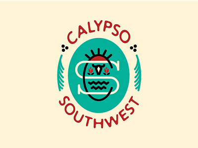 Calypso Southwest badge caribbean culinary food truck graphic design logo design monogram pdx portland seal street food typography