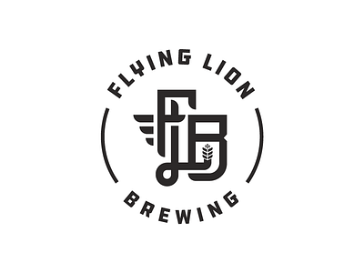 The Lion Flies Tonight badge barely brewery craft brewery lion tail logo design microbrew monogram rebrand seal typography