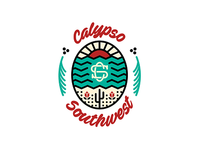 Calypso Southwest Take 2 badge caribbean culinary food truck graphic design logo design monogram pdx portland seal street food typography