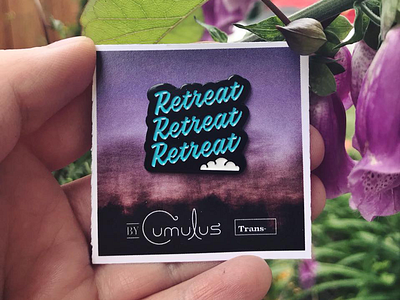 Retreat Retreat Retreat cloud consent enamel pin indie rock logo design pacific northwest singer songwriter trans records typography