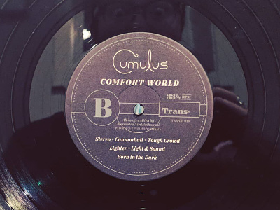 Comfort World by Cumulus cumulus indie rock label label design logo design pacific northwet trans record typography vinyl
