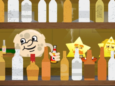 Summer's End animation bar cartoon cigarette gif illustration john prine mograph motion graphics neptune planets saturn stars sunset tavern