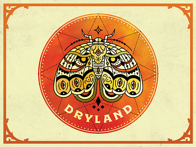 Dryland Moth Band antenna bug butterfly geometric gigposter illustration insect larva monoline moth occult pattern wings