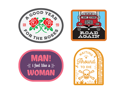 Country Music Patches badge design country music george jones lyric design patch design shania twain townes van zandt vector willie nelson