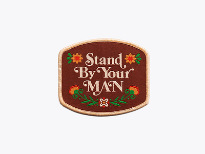 Stand By Your Man 1970s classic country country music country singer floral flowers george jones logo design patch design queen of country retro retro patch tammy wynette typography