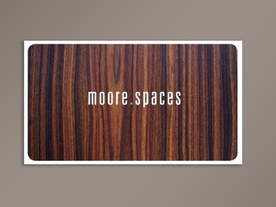 Moore Spaces business card interior designer wood