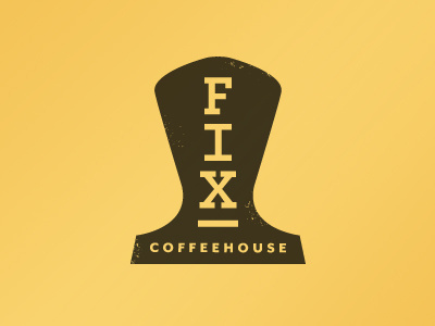 FIX Coffeehouse coffee espresso gold grey seattle slab serif tamper vertical text vintage