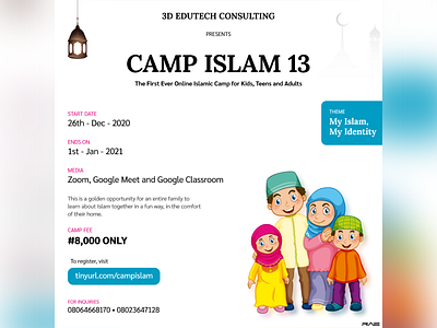 Poster Design for a Muslim Camp design flyer design graphic design poster design typography