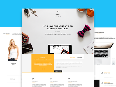 Enax - One Page MultiPurpose Parallax blog landing page onepage parallax portfolio portfolio filter pricing table psd template wordpress