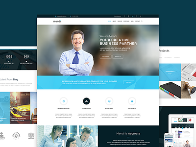 Mendy - MultiPurpose Corporate Template gallery journal landing page onepage parallax photography pricing table psd template themeforest web design wordpress