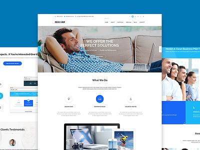 PerCorp - Multi-Purpose PSD Template gallery journal landing page onepage parallax photography pricing table psd template themeforest web design wordpress