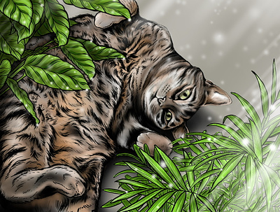 Pepper branding cats commission design digital art illustration photshop plants wacom cintiq wacom tablet