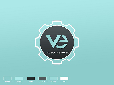 V & E Auto Repair Logo app branding design icon illustration logo typography ui vector wordpress