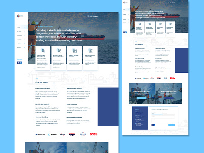 Pacific Terminal Services Company WordPress Web Design app branding design illustration logo minimal typography ui ux vector