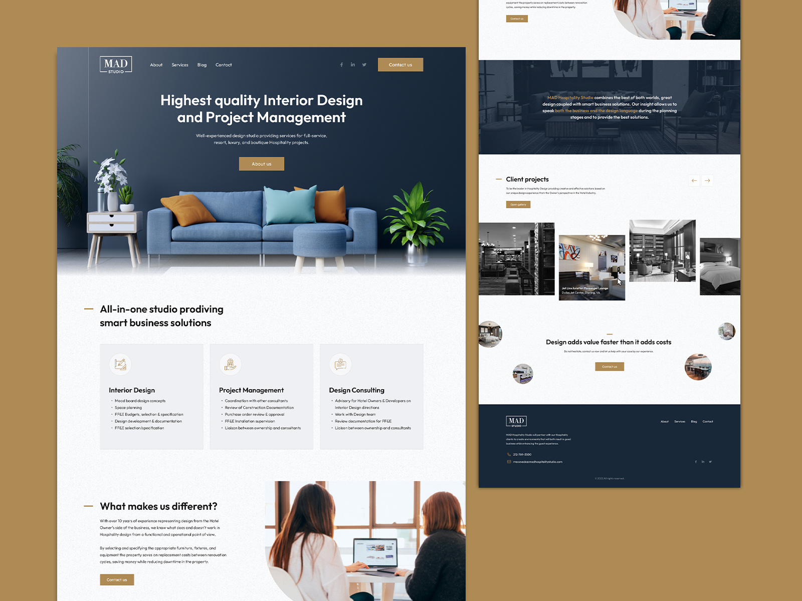 Mad Hospitality Studio WordPress  Design by DreamHost Pro Services on Dribbble