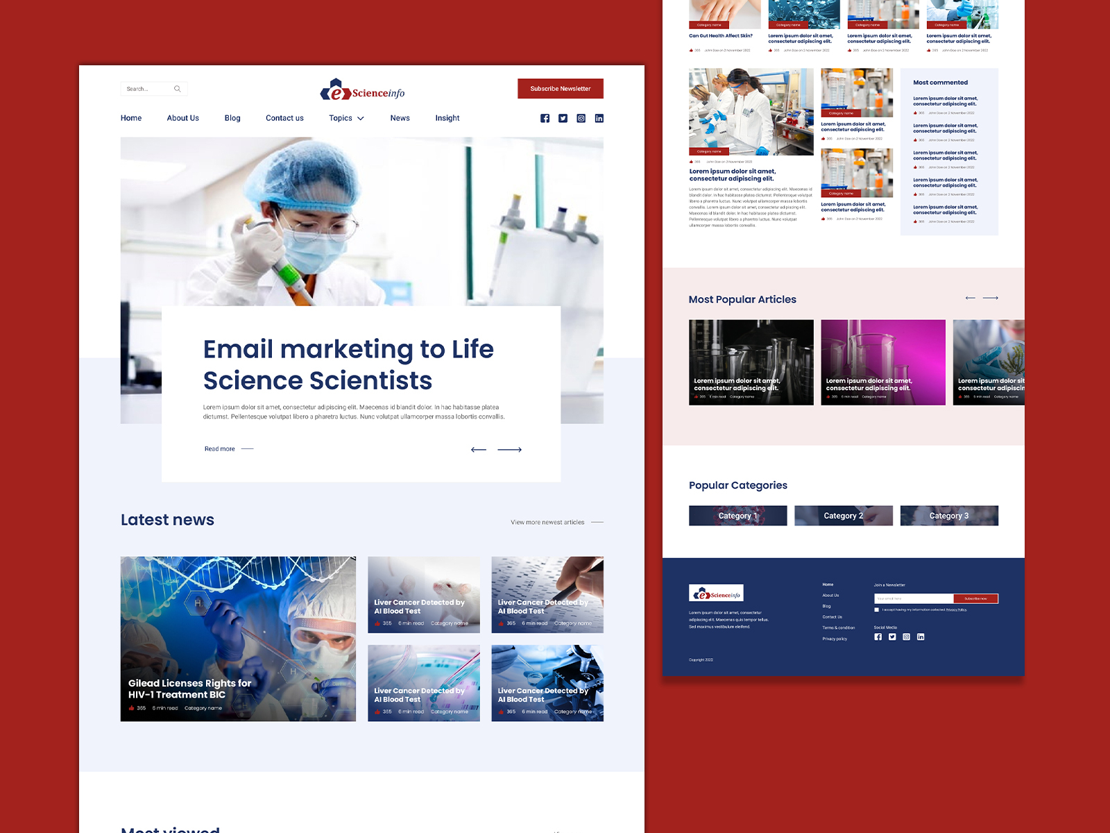 E Science Info WordPress Web Design By DreamHost Pro Services On Dribbble