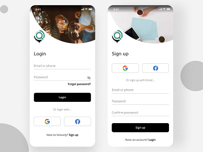Venue Finder App Login app design figma ui