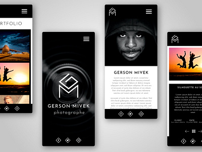 Portfolio photographer design mobile ui ux web webdesign website xd