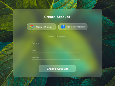 Sign up page UI