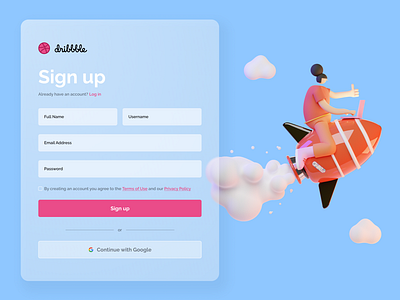 Maratón UI - Sign Up 3d adobe art dailyui design desktop dribbble graphic design sign up ui web