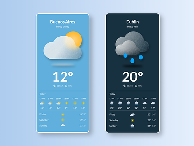 Maratón UI - Weather 2d app art dailyui design graphic design illustration mobile product design ui weather web design