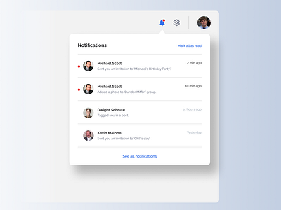 Maratón UI - Notifications app dailyui design desktop graphic design notification ui web