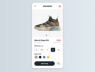 Maratón UI - Single product 2d app dailyui design e commerce graphic design nike product shoes shop ui web design