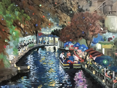 Riverwalk Oil Painting