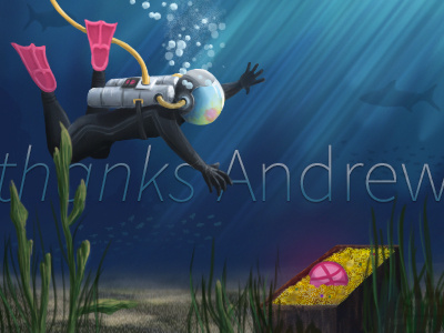 Thanks Andrew digital painting diving illustration ocean sea underwater