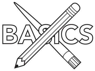 Basics art basics black cotton bureau design outline paintbrush pencil white