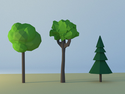 Tree Study 3d blender low poly render study trees