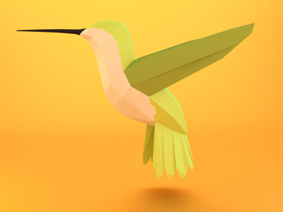 Hummingbird (warm version) 3d blender hummingbird render