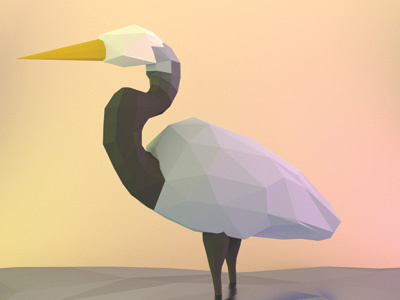 Great Blue Heron 3d bird blender great blue heron low poly