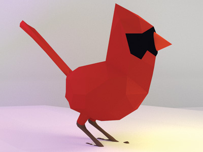 Cardinal 3d bird blender cardinal low poly