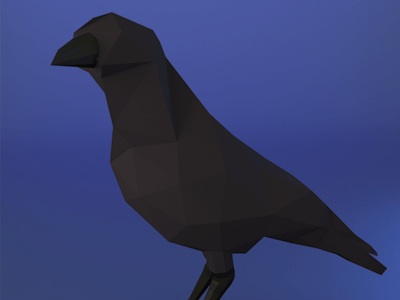 Crow (light) 3d bird blender crow low poly