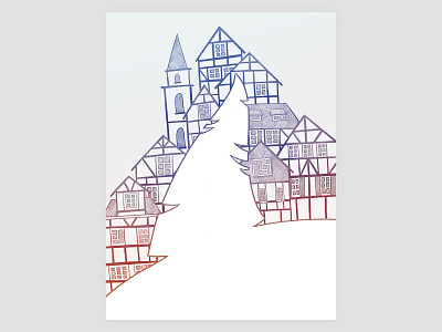 Winter houses christmas cute cute houses german houses houses illustration illustrator procreate snow tree winter winter illustration