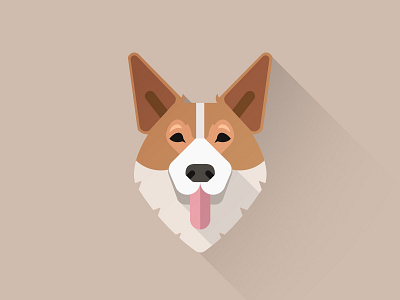 Happy corgi corgi cute dog dog icon flat icon iconography illustration puppy vector visual design