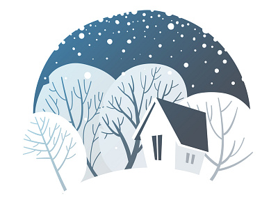 Let it snow christmas christmas art cute cute house house illustration illustrator snow snow illustration trees vector vector art winter