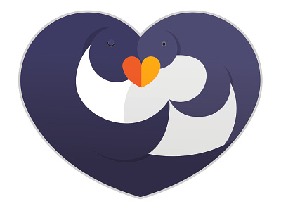 Love penguins cute cute penguin heart illustration penguin love penguin vector penguins vector vector art vector heart