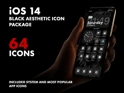 iOS14 BLACK AESTHETIC ICONS